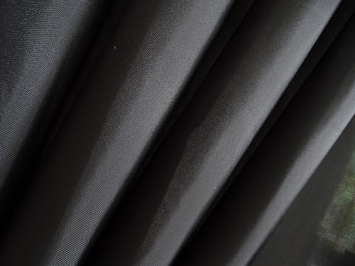 Image of Fabric Black Shower Curtain Liner, Washable Light Weight Cloth Shower Curtains Bathroom with Bottom Weight, Water Repellent, 72x72 inch