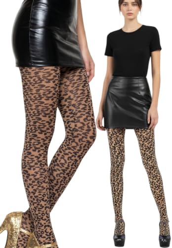 Image of ToBeInStyle Women's Vibrant Multicolor Animal Print Pantyhose Assorted Hosiery