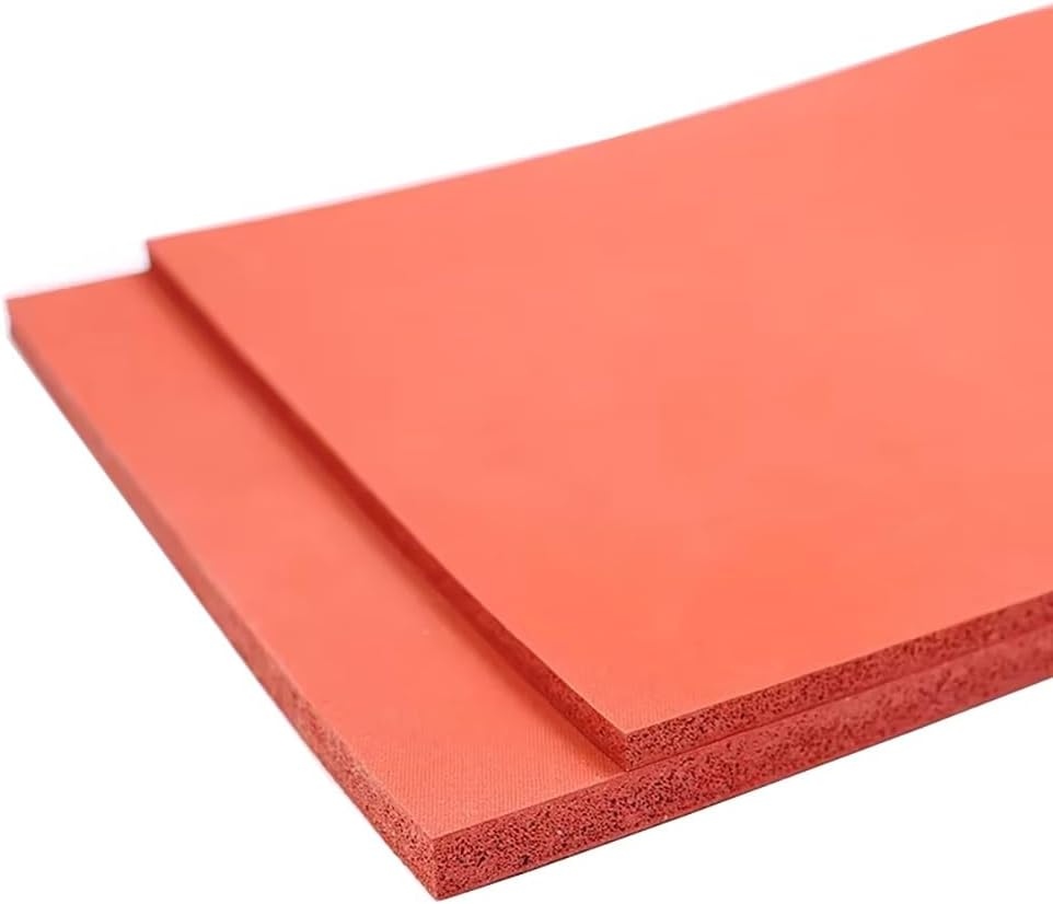 Red Silicone Foam Board，1Pc Heat Press Pad 200x200mm, Multiple Thickness Options, -60°C to 280°C Temp Resistant, Tear Proof(200x200x10mm)