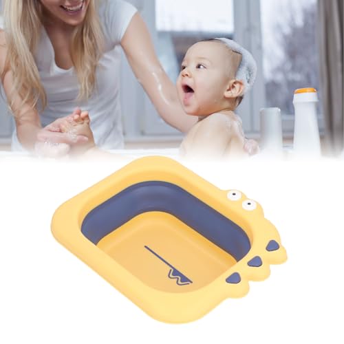 Baignoire pliable bébé portable et multifonctionnelle jaune