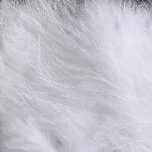 Turkey Marabou Feather Fringe Trim - 2 Yards Natural Fluffy Feathers Trim 6-8 Inch In Width For Sewing Crafts Costume Decoration(White) #TOP2