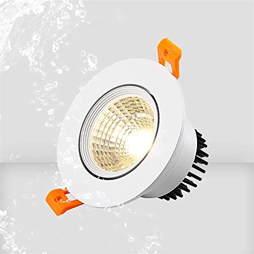 UimimiU LED Recessed Downlight Embedded Waterproof Spotlight LED Ceiling Light IP65 Dustproof Kitchen Bathroom Shower Toilet COB Anti-Fog Downlight Recessed Lighting