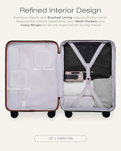 Image of Coolife Luggage Carry-On, Lightweight PC Hardside Suitcase, 20-Inch, Black