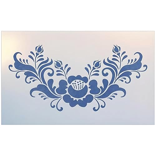 Rosemaling Rose 2 Stencil Template – 9.8
