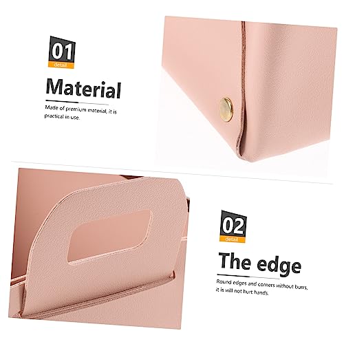 Caja organizadora plegable de cuero para escritorio miniatura 4