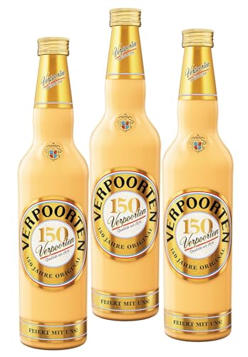 3 x 0 7 L VERPOORTEN ORIGINAL Eierlikör 20%vol Qualität seit 1876 Laktosefrei & glutenfrei Ohne Farbstoffe Perfekt für Kuchen Cocktails & Desserts