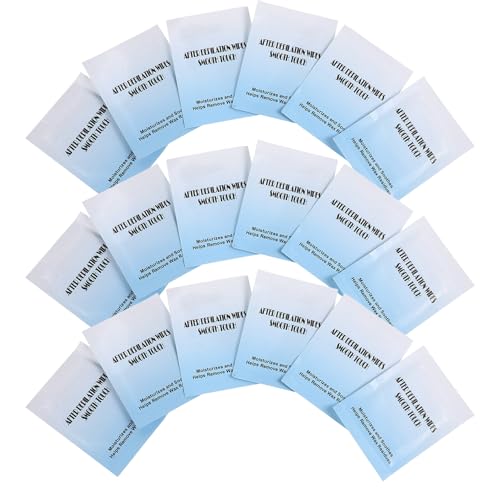 HAPINARY 20 Unidades Toallitas para Eliminar Cera Depilatoria Limpia Residuos y Cuida Piel tras Depilación Toallitas Hidratantes para Cuerpo y Rostro Uso Doméstico y Portátil