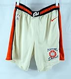 2024-25 Detroit Pistons Ron Harper Jr #13 Game Used Cream Shorts Bad Boys 40 04 - NBA Game Used