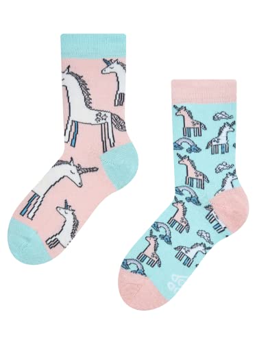 Dedoles Socken Kinder Mädchen Jungen Baumwolle viele lustige Designs Weihnachtssocken 1 Paar Tiger Frosch Farbe Mehrfarbig Motiv Regenbogen-Einhorn Gr. 27-30
