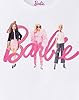 Barbie Womens T-Shirt | White Classic Pink Logo with Dolls Graphic Tee for Ladies | Retro Short-Sleeved Fashion Top | Doll Oversized Tshirt Movie Merchandise Gift for Adults #3