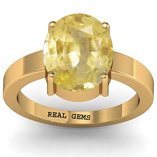 REAL GEMS Certified 7.00 Carat Yellow Sapphire (Pukhraj) Panchdhatu Unisex Astrology Ring - Review, Price and Buying Guide