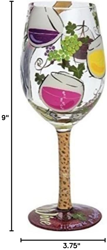 Designs by Lolita “My Therapy” Hand-painted Artisan Wine Glass, 15 oz. - Image 3