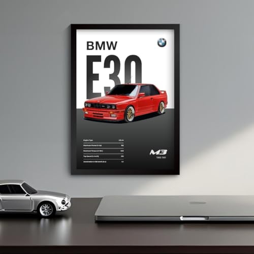 Image of Funk You Store BMW E30 M3 Poster | Framed Poster of E30 M3 A4 Sized (31 x 23 cm) | BMW Car Posters for Wall, Gift for Boys, Car Frames | Cars Posters for Wall, Bedroom, Hostel, Study Room (F 047)