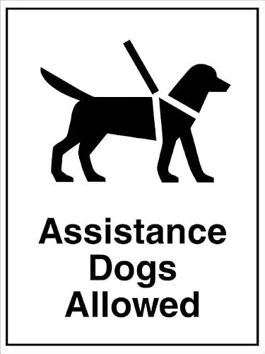 Xewazd A557 8"X12" Retro Aluminum Sign - Assistance Dogs Allowed | Vintage Style Wall Decor