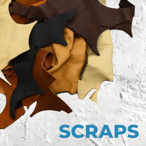 The Leather Guy - Scrap Deerskin Leather 1lb 1/2-1 Hand Size Pieces 2-4 oz Buckskin Leather Hides Black/Browns/White