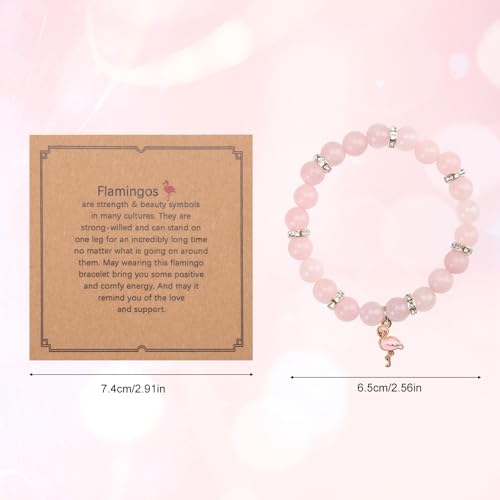 Flamingo Bracelet, Stone Beaded Bracelets with Flamingo Pendants Trendy Flamingo Jewelry Bracelet Gemstone Bracelet Jewelry Gift for Woman2