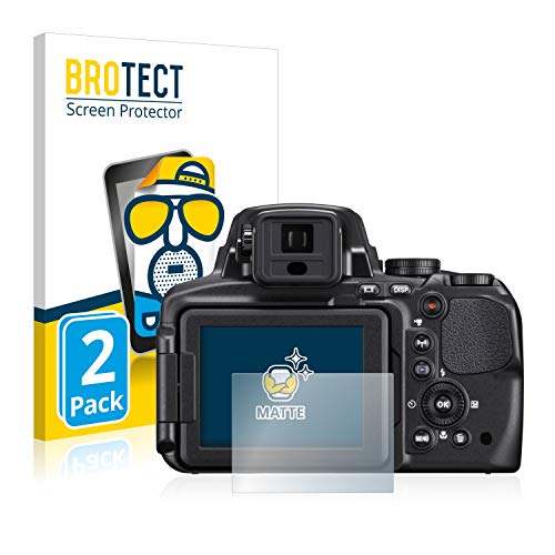 BROTECT Protector Pantalla Anti-Reflejos Compatible con Nikon Coolpix P900 (2 Unidades) Pelicula Mate Anti-Huellas