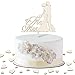 Set Cake Topper Nuziale Legno Topper Cupcake Addio al Nubilato Scritte Mr Mrs Cuore Coriandoli Tavolo Sposi Decorazioni Torta Matrimonio Anniversario Fidanzamento Festa Compleanno (C)