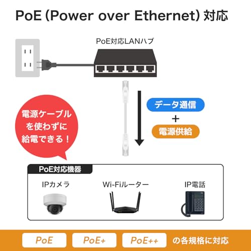 ホーリック LANケーブル カテゴリー6A 2m LC20-042RW