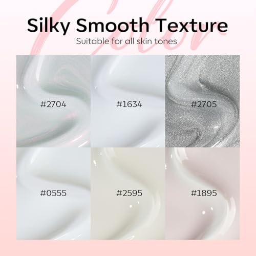 Image of modelones White Gel Nail Polish, 6 Colors Milky White Cat Eye Gel Polish Set with Magnet Nude Jelly Soak Off Nail Kit Manicure DIY Nail Art Salon Home Gift