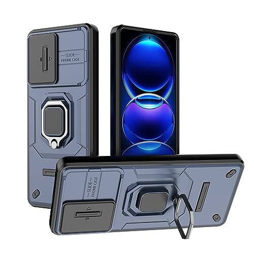 Image of CamShield Pro Case with Slide Camera Protection and 360 Protection Ring Stand Bumper Back Case Cover for Mi Redmi Note 12 Pro Plus 5G (Blue)