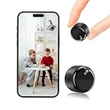 【Small Size, Big Security】The C12 Mini camera is 90% smaller than standard security cameras, with a compact 1.5 x 1.5-inch body that disappears into any space. Its strong magnetic base allows for instant, discreet placement on shelves, walls, metal s...