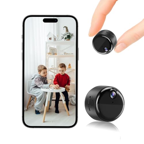 Mini Camera, 1080P Wireless Indoor Security Camera, Upgraded 60-Days Battery Life, Auto Night Vision, PIR Motion Detection, Support 5G Wi-Fi, Remote Viewing for Baby Pet Monitoring and Home Security