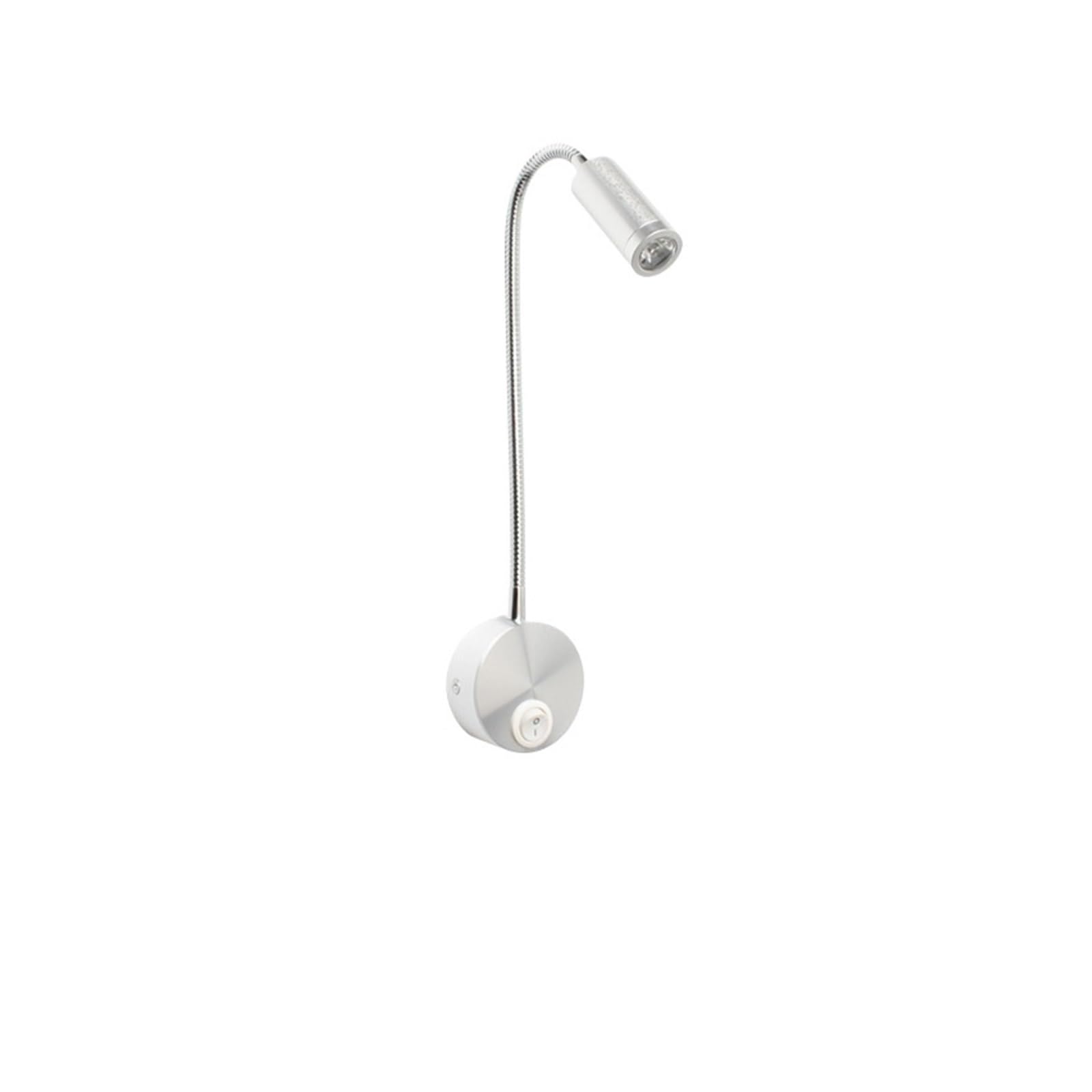 Lampe de lecture de chevet LED applique murale flexible argent lumière neutre pour chambre