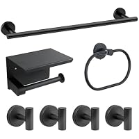 Depecal 7-Piece Bathroom Hardware Accessories Set (Black)