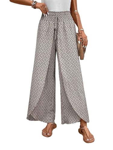 Pantalon bohème large pour femme à motif géométrique d'été SOLY HUX