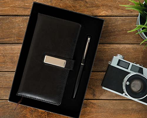 Image of 2 in 1 Corporate Gift Set with Journal Diary & Metal Pen | Men Gift Set Combo | Gifts for Men Birthday Special Unique | Birthday Gift for Boyfriend /Husband Special (Black)