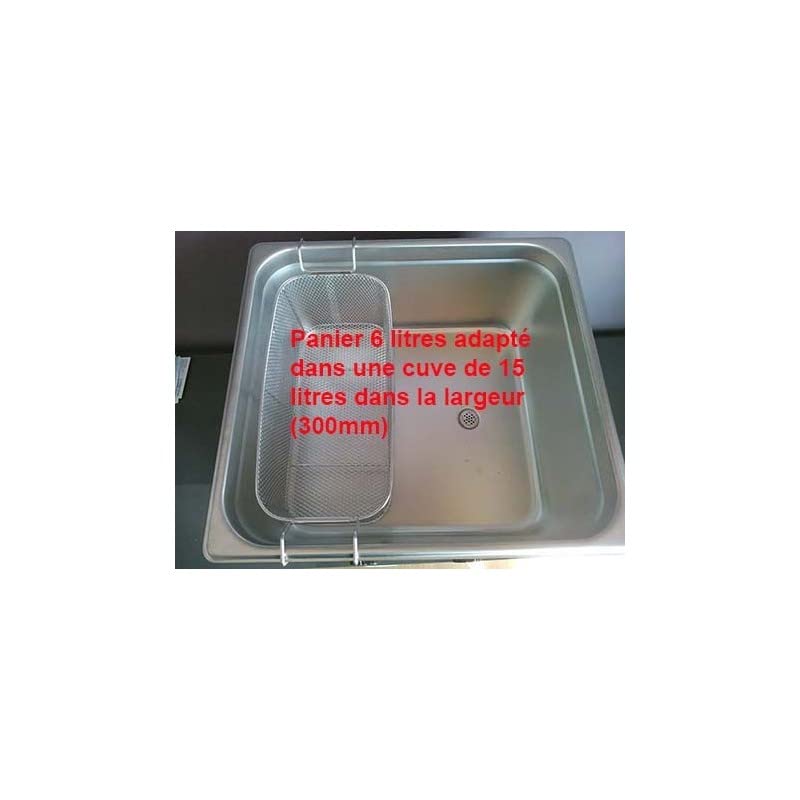 BPAC Cestino a maglia fine 6 litri per vassoio ad ultrasuoni, cestino a rete per vasca idropulitrice ad ultrasuoni con vassoio da 6-10-15-20-28 litri