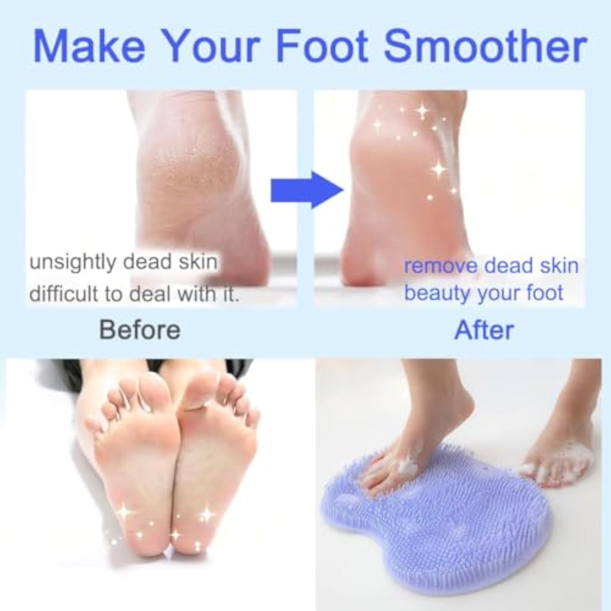 Silicone Foot Scrubber Mat for Shower, Exfoliating