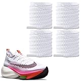 UamGlsob 2 Pairs Running Shoe Laces for AlphaFly 3 Sneakers, Athletic Shoelaces Replacement Shoe Strings for Vaporfly 3 Road Racing Trainers (White, 47'/120cm)