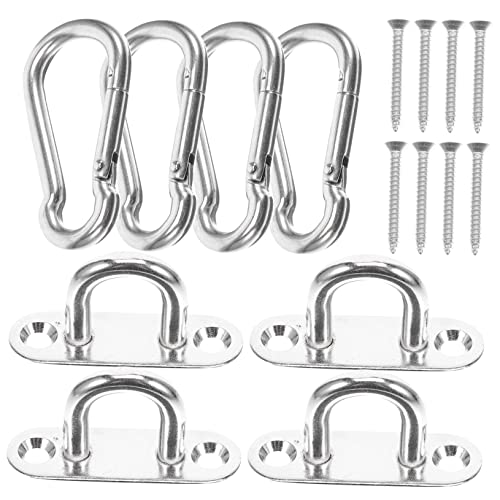 Mikikit Ceiling Hooks for Hammocks Pad Eye Plate Heavy Duty for Swing Fan Lights Wall Ceiling Mount