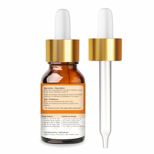 Image of Crysalis Birch (Betula) Oil,100% Pure & Natural Undiluted Essential Oil Organic Standard For Skin & Hair Care - 15ml With Dropper