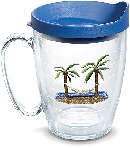 Tervis Palm Tree & Hammock Scene Made in USA Double Walled Insulated Tumbler Travel Cup Keeps Drinks...
