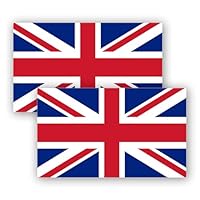 2no. Great Britain Union Jack UK Flag Vinyl Stickers - 100mm x 60mm