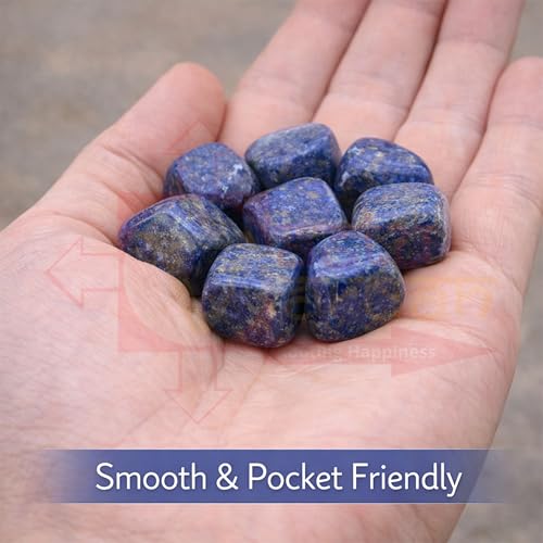 Image of Crystal Lapiz Lazuli Tumble Stone | 50 gm Approx | Tumbled Gemstones | Reiki Healing Stones | Aquarium Gravel | Home, Garden,Table Decor| Pack of 1|
