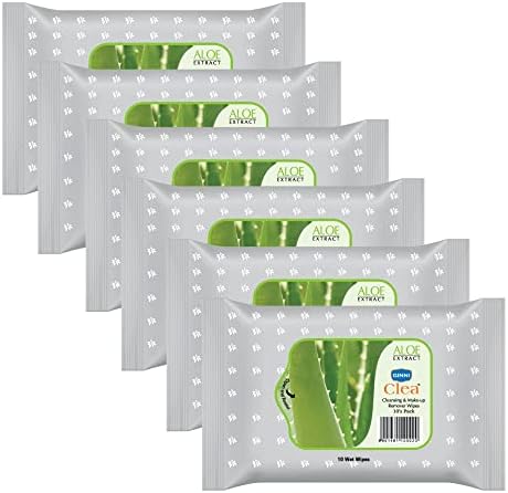 GINNI CLEA Wet Wipes, Cleansing & Makeup Remover Wipes, Wet Tissues for Face Moisturizing With Aloe Vera Touch (60 Wipes)
