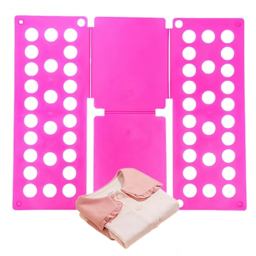 Toddler Shirt Folding Board (Ages 1–7) – Build Independence & Fine Motor Skills, Mini Kids Clothes Folding Board & Shirt Folder, Portable Laundry Organizer for Small Sizes (Magenta)