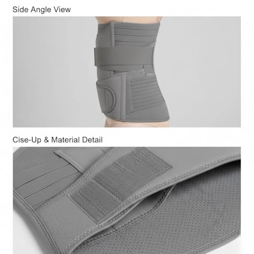 Image of Amazon Brand - Solimo 3-in-1 Post Pregnancy Abdominal Belt for Women - C-Section Abdomen Belt & Belly Wrap for After Delivery Recovery - Adjustable Postpartum Belt, Maternity Belt for Waist, Pelvis & Tummy Support (Free Size) (GREY)