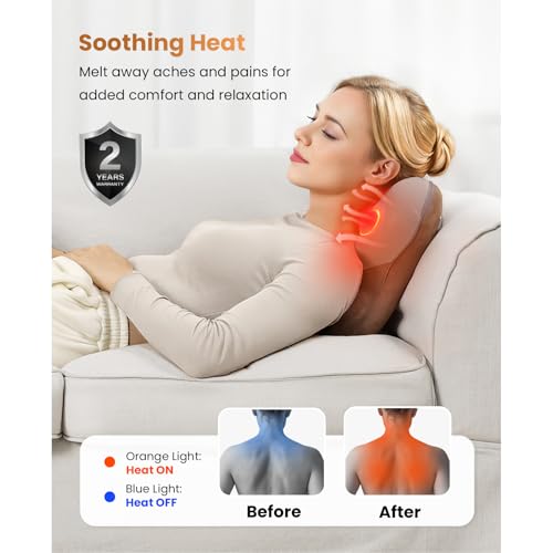 Image of BOB AND BRAD Back Massager with Heat FSA Eligible, EZBack Corded Back Massager for Pain Relief Deep Tissue, Shiatsu Back Shoulder and Neck Massage Pillow, Soothing Full-Body Relief for Women Men