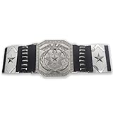 DIPPCO Punk Role Player 80s Michael Dance King BAD Tour Belt - Silver Alloy Costumes Belt for Halloween Cosplay Adjustable (Adult) (Waist 29-30'/75cm)