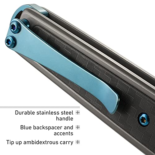 Faca dobrável de simetria CRKT: Pasta de borda lisa com trava de revestimento, faca dobrável de uso