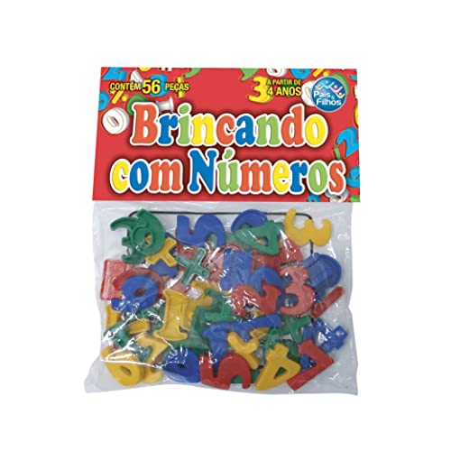 Brinquedo Pedagógico Brincando com Números 56 Peças Pais E Filhos