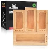 Dharmagic Kitchen Organization and Storage for Drawer Wood Kitchen Food Baggie Dispenser Box Plastic