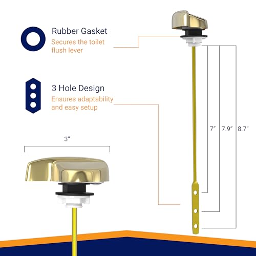 Image of Toilet Handle Replacement (Brass Polished, Side Mount)