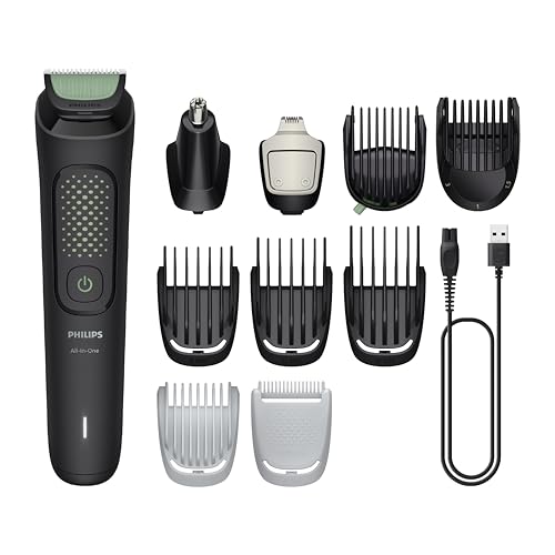 Philips Multigroom Aparador de Pelos 13 em 1 - Barbeador elétrico e Aparador para Rosto, Cabeça e Corpo, Lâminas Autoafiáveis e Amigáveis à Pele, 13 Configurações de Comprimento, Modelo MG3941/15