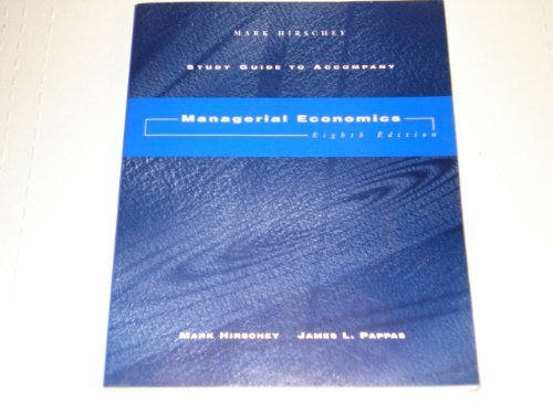 Study Guide to Accompany Managerial Economics 0030162173 Book Cover